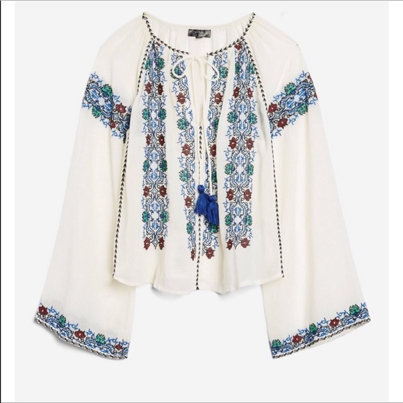 Topshop embroidered boho style crop top - Picture 4 of 5